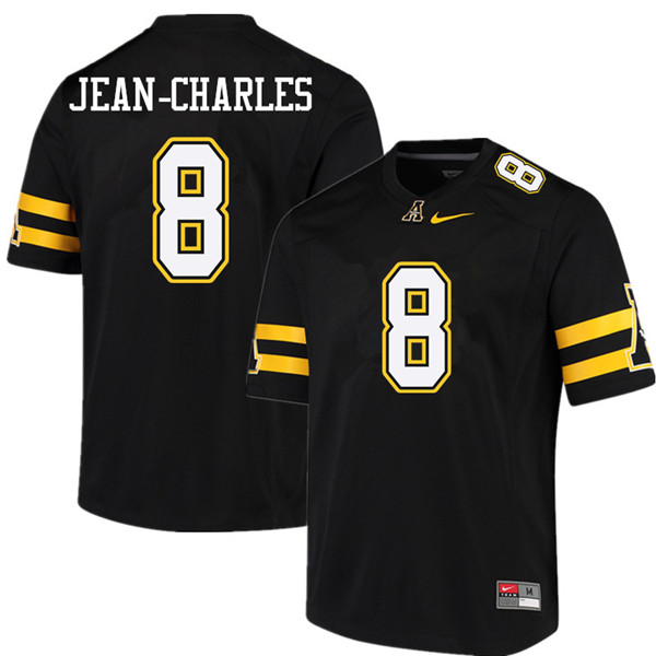 Men #8 Shemar Jean-Charles Appalachian State Mountaineers College Football Jerseys Sale-Black - Click Image to Close